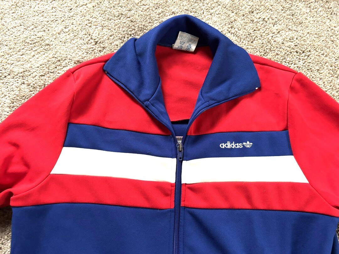 Vintage 80s Adidas Red White Blue Track Jacket Medium - Etsy