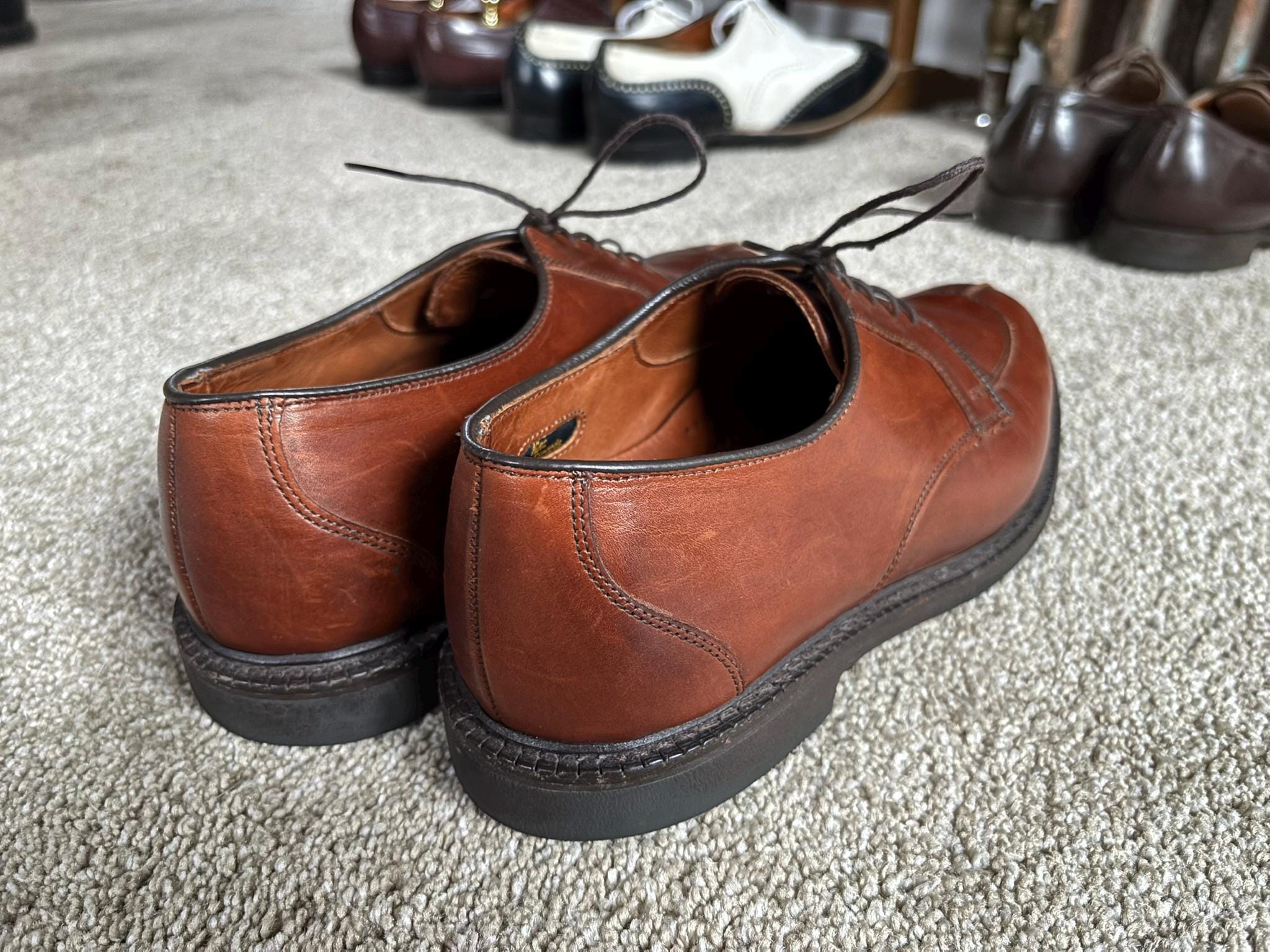 Vintage Allen Edmonds Ashton Orthotic Brown Split Toe Shoes 