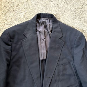 Vintage 80s Brooks Brothers Navy Blue Hopsack Triple Patch Pocket