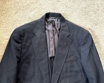 1970s BROOKS BROTHERS Dark Green Worsted Wool Sack Blazer