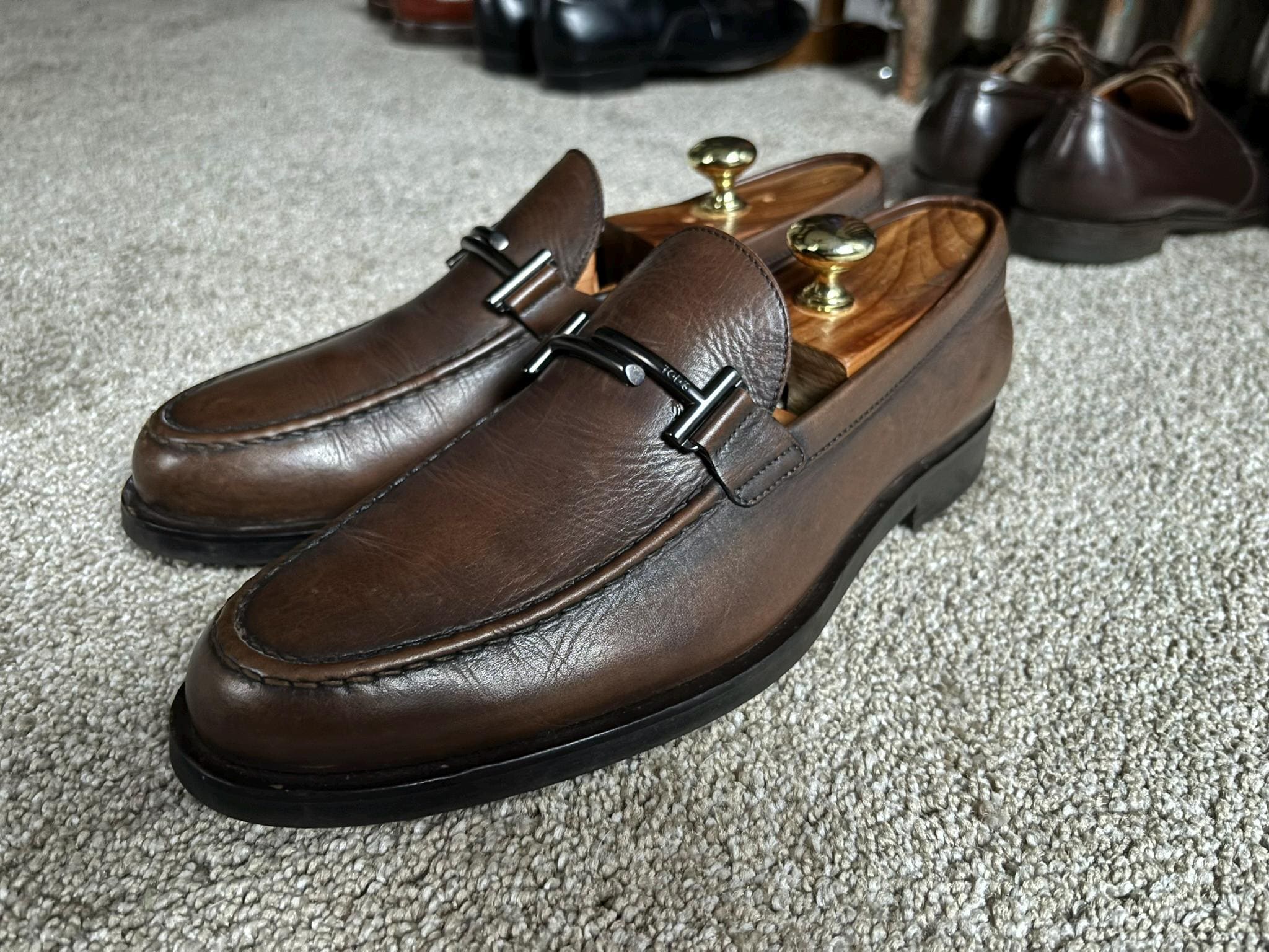 新品 ヴィンテージ トッズ ブラウン ホースビット ローファー 8.5