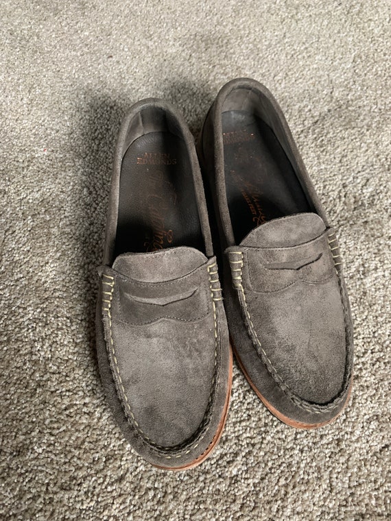 Vintage Allen Edmonds Catalina Gray Suede Penny Loafers 8D  display picture 3