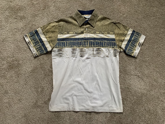 Vintage 80s London Fog Western Pattern Polo Shirt… - image 2
