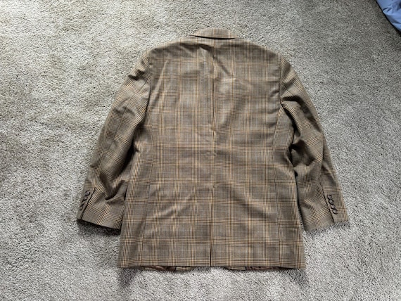 Newer Vintage Brooks Brothers 1818 Madison Tan Blue Plaid Sport