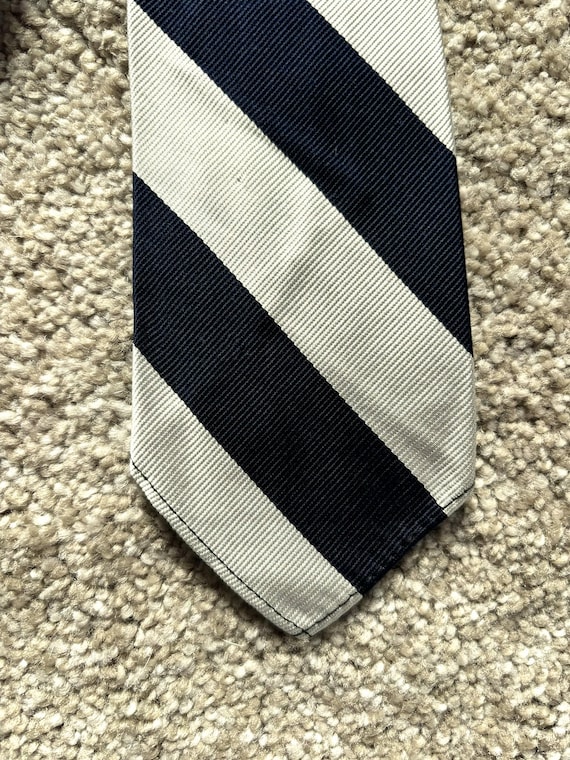 Vintage 60s Brooks Brothers Unlined Blue Silver Repp Stripe