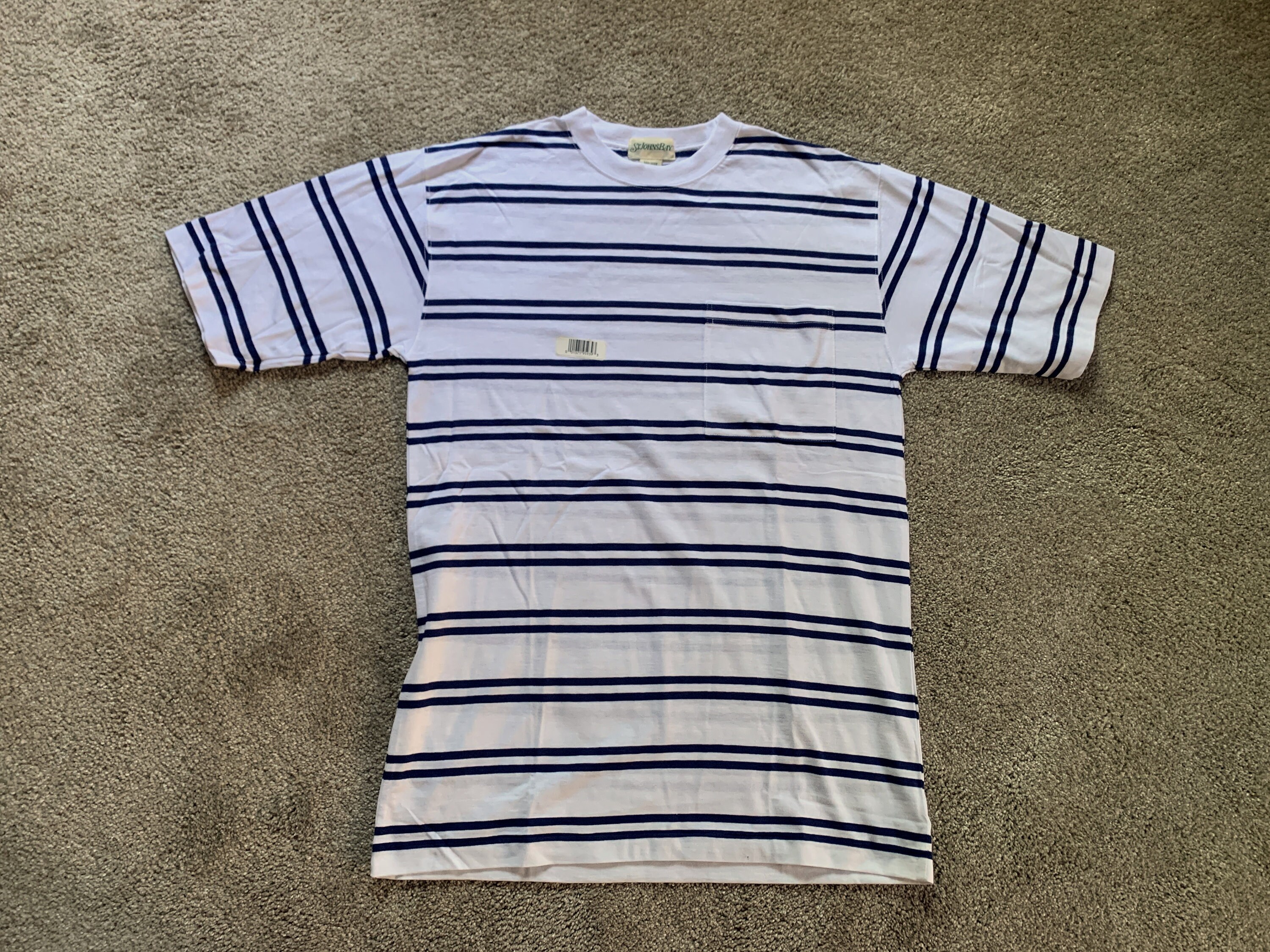 Deadstock Vintage 90s St. John's Bay White Blue Striped Deadstock Vintage 90s St. John's Bay White Blue Striped