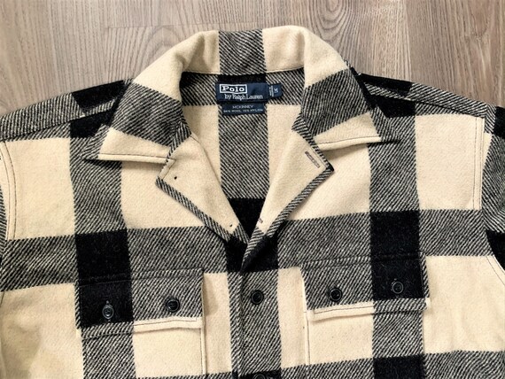 Vintage 80s Polo Ralph Lauren White Black Plaid Wo