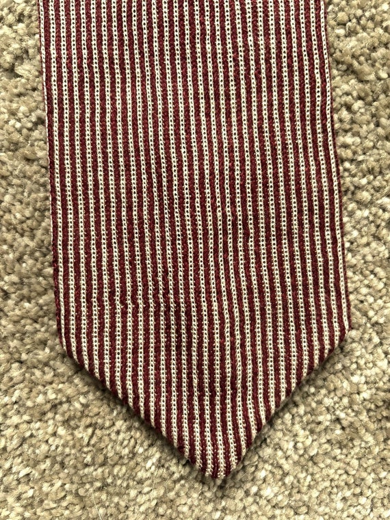 Vintage 90s Emporio Armani Red White Striped Silk Linen Blend Knit