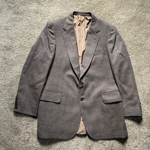 Vintage 80s Brown Red Plaid Suit 40, 35x31 image 3