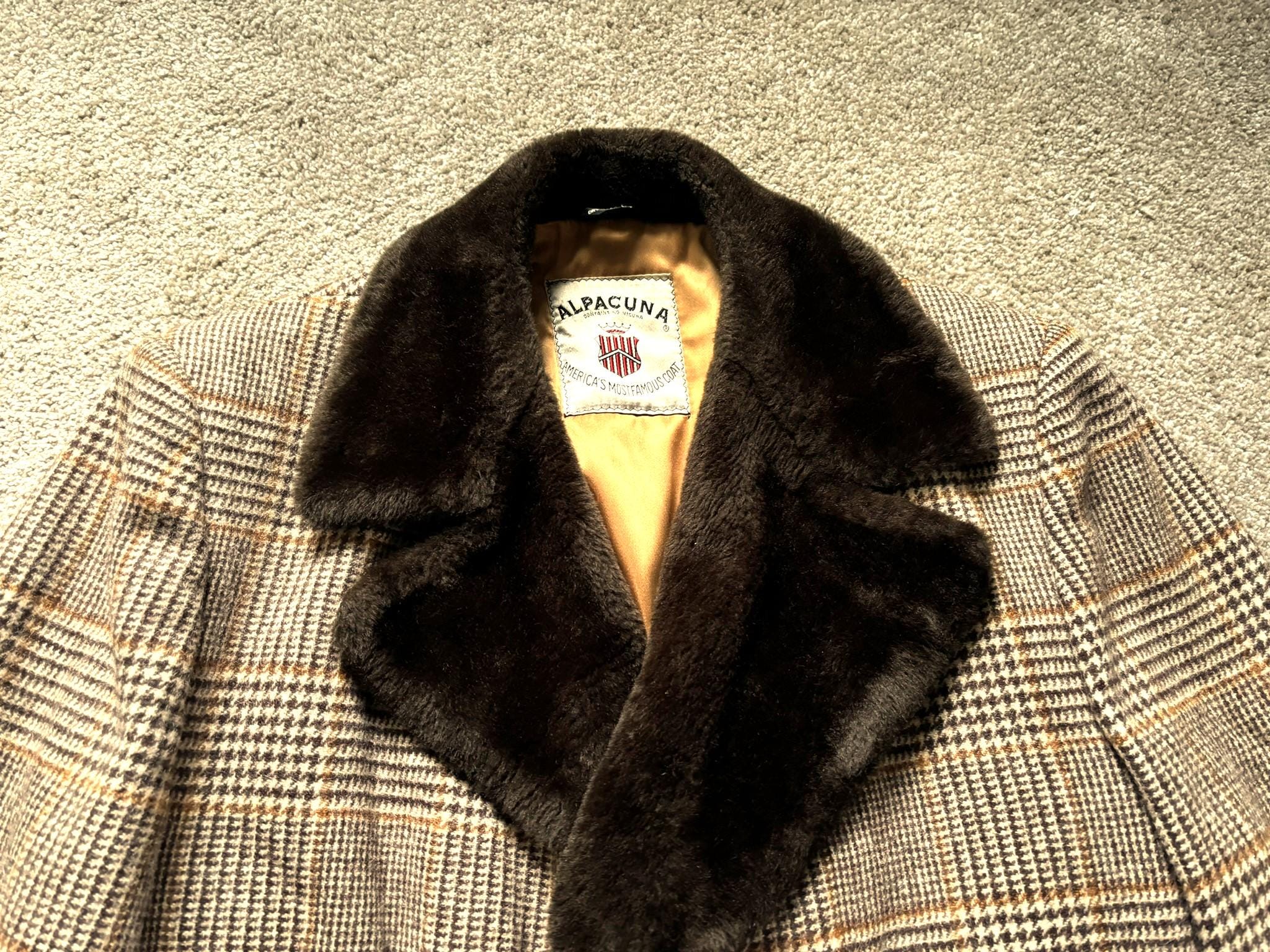 Vintage 70s Alpacuna Brown Orange Tweed Overcoat 42-44 - Etsy