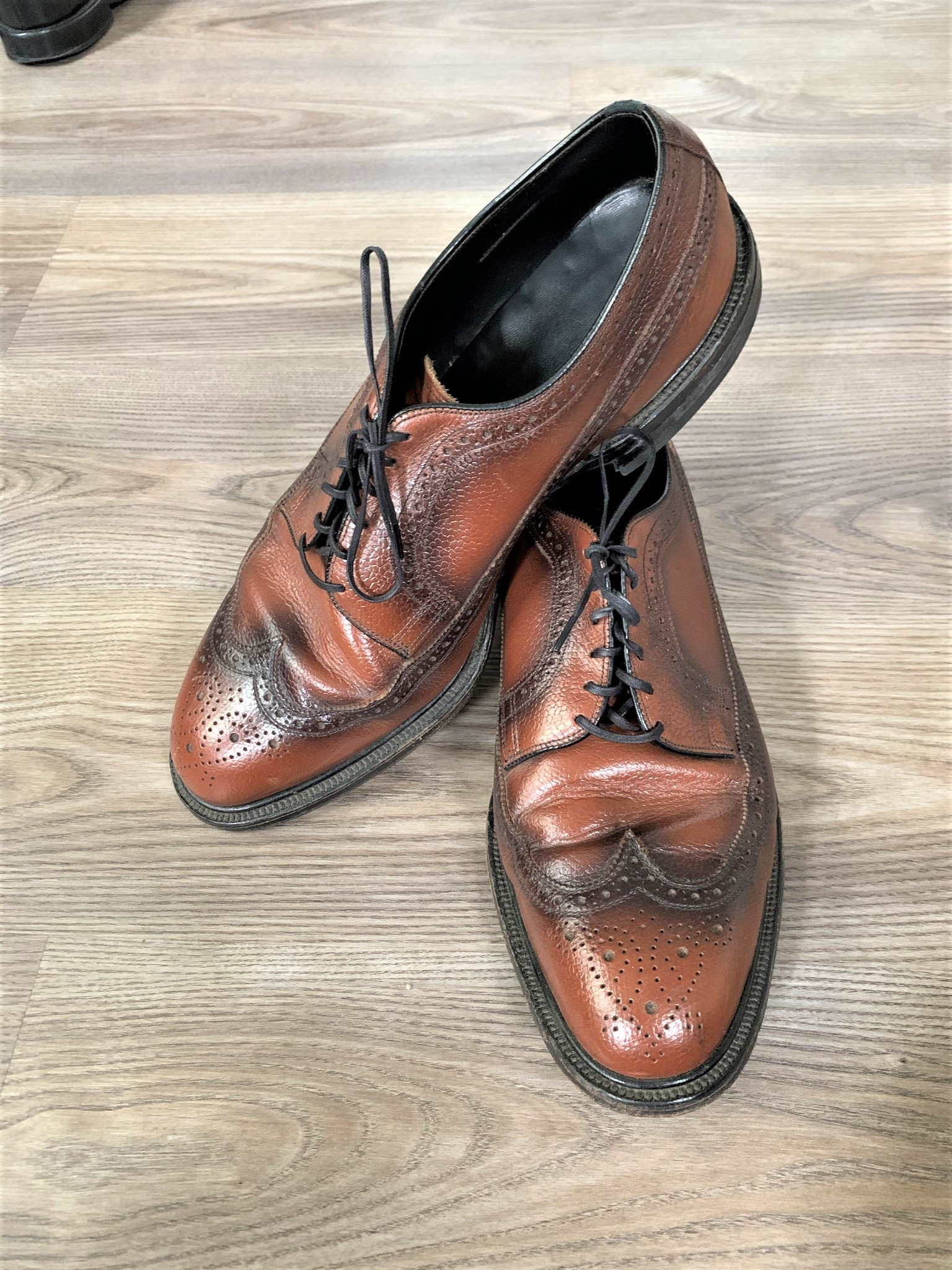 Vintage 60s Dr. Scholl Copeg Brown Longwing Gunboat Shoes 12E | Etsy