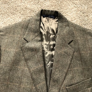 Vintage Brooks Brothers Beige Plaid Alpaca Blend Sport Coat 38R