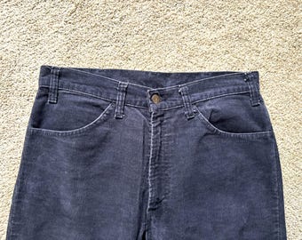 Vintage 80s Levis Blue Corduroy Pants 33x32