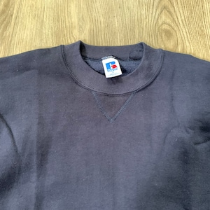 Deadstock Vintage Russel USA Made Dunkelblau Rundhals Pullover S