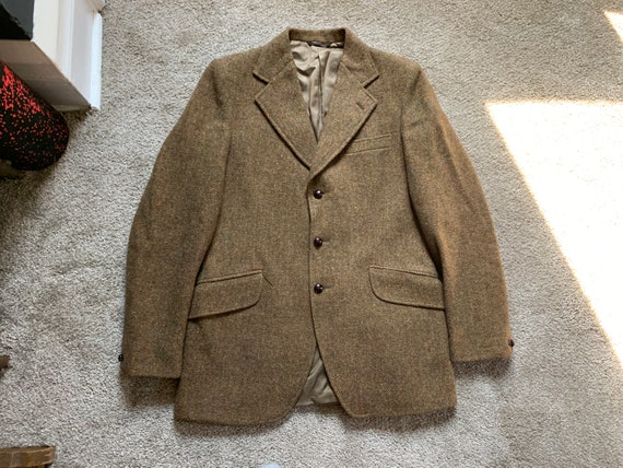 Vintage 70s Dunn & Co Harris Tweed Hacking Jacket 38