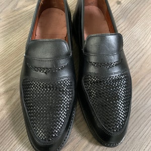 Newer Vintage Allen Edmonds Black Woven Loafers 6.5E - Etsy