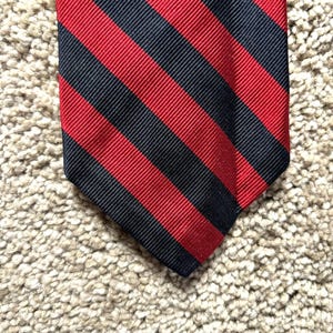 Vintage 70s Brooks Brothers Red Blue Regimental Stripe Repp Tie
