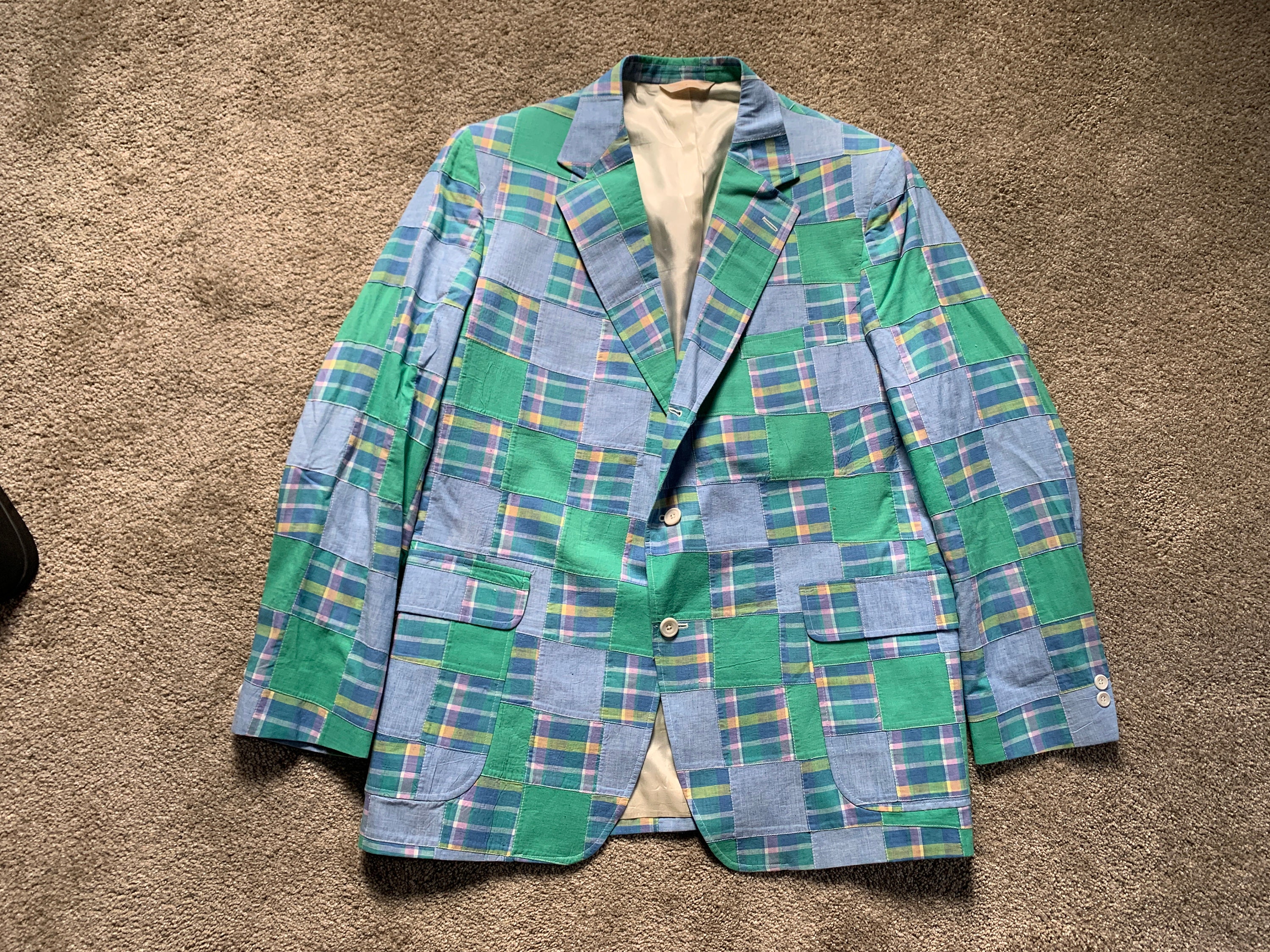 Vintage 80s Huntington Madras Patchwork Sport Coat 48L - Etsy