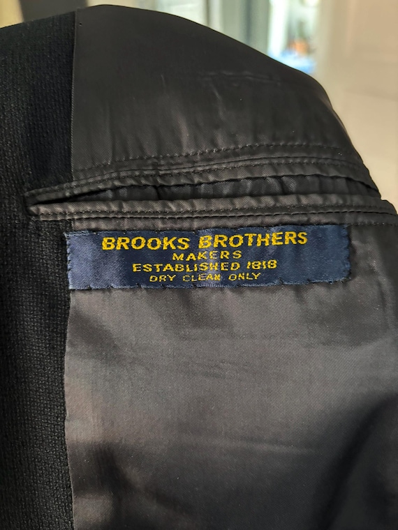 Vintage 80s Brooks Brothers Navy Blue Hopsack Triple Patch Pocket
