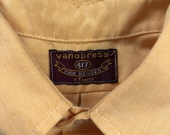 Vintage 60s Van Heusen Vanopress Orange Oxford Shirt OCBD 15-32 - Etsy