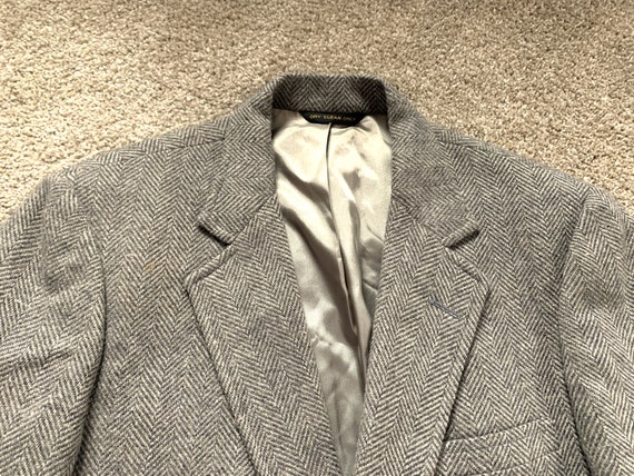 Vintage 80s Hardwick Clothes Gray Herringbone Twe… - image 1