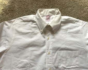 Vintage Brooks Brothers USA Made White Oxford Cloth Shirt OCBD 16-31