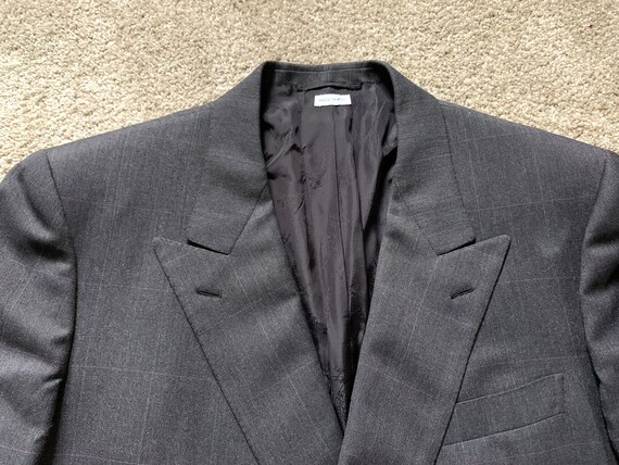 Xlent Brioni 100% Wool Dark Charcoal Grey Herringbone Pinstripe Suit 42 R  (N) | eBay
