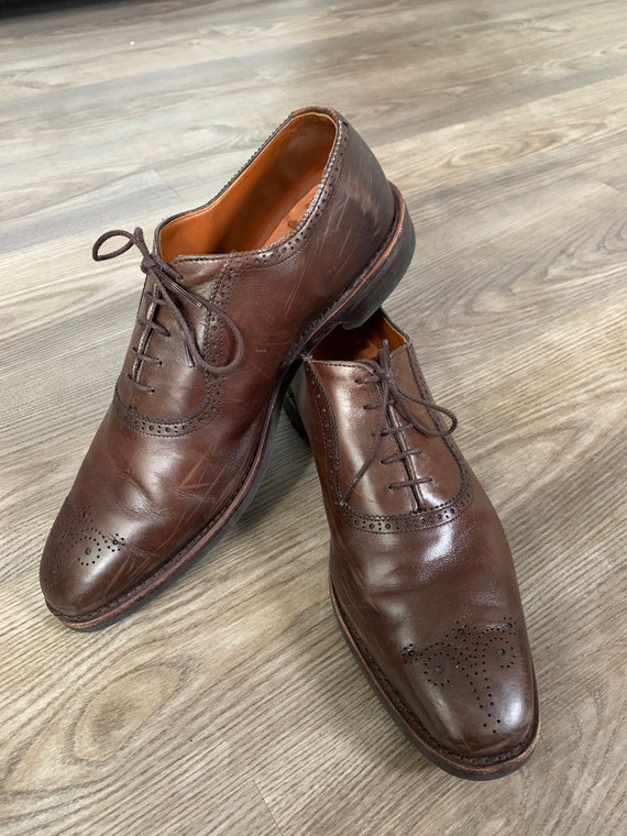 Vintage Allen Edmonds Cornwallis Dark Brown Medallion Toe Shoe 13D