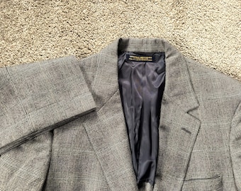 Vintage jaren 80 Brooks Brothers grijs geruit geruit pak 44XL 35 x 35 "