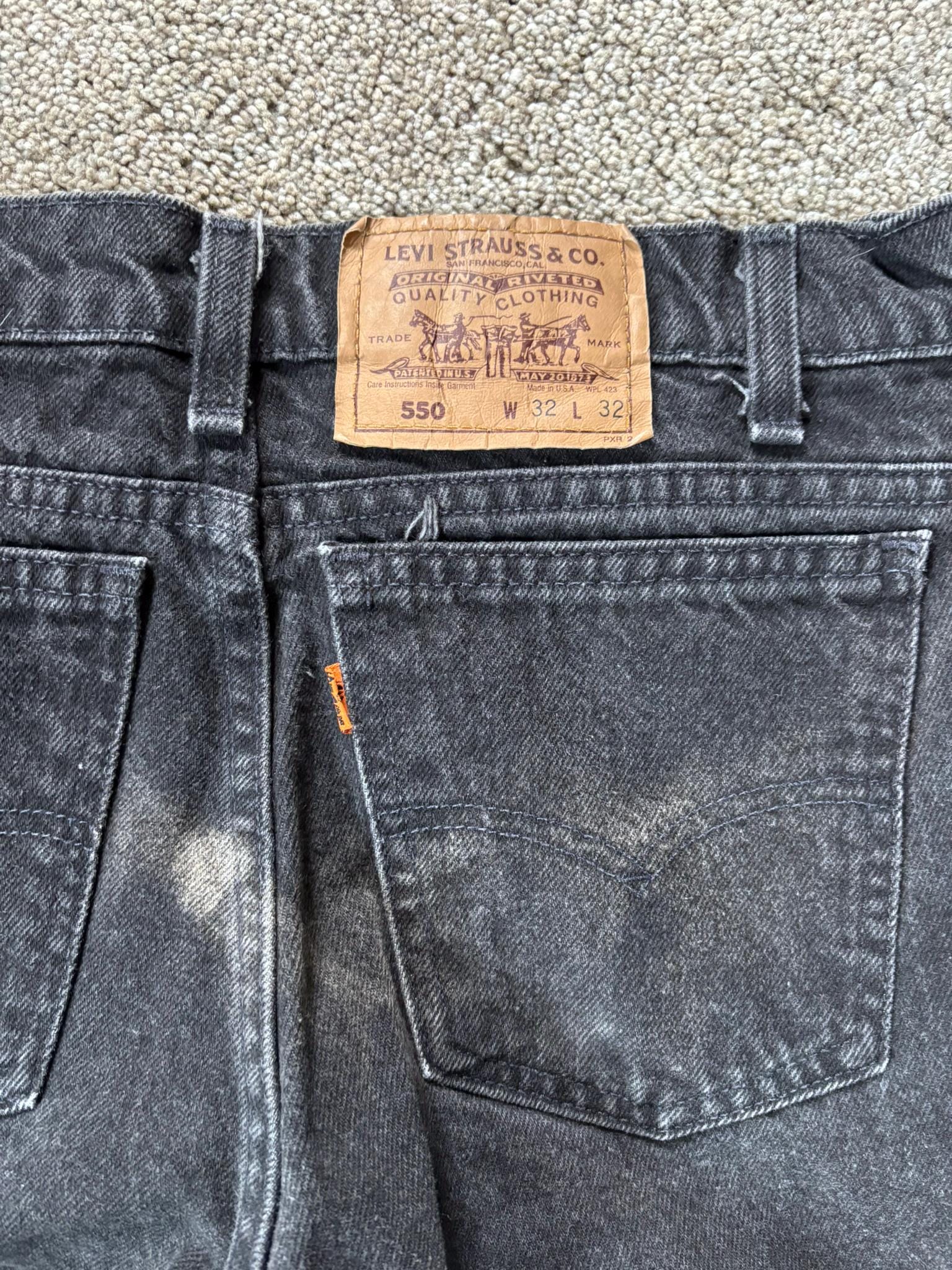 Vintage 80s Levis 550 Black Jeans 32x32 Orange Tab - Etsy