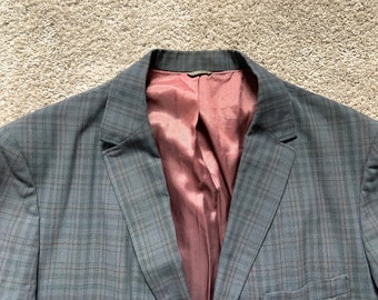 Vintage 60s Harridge Row Gray Plaid Lightweight Sport Coat 40