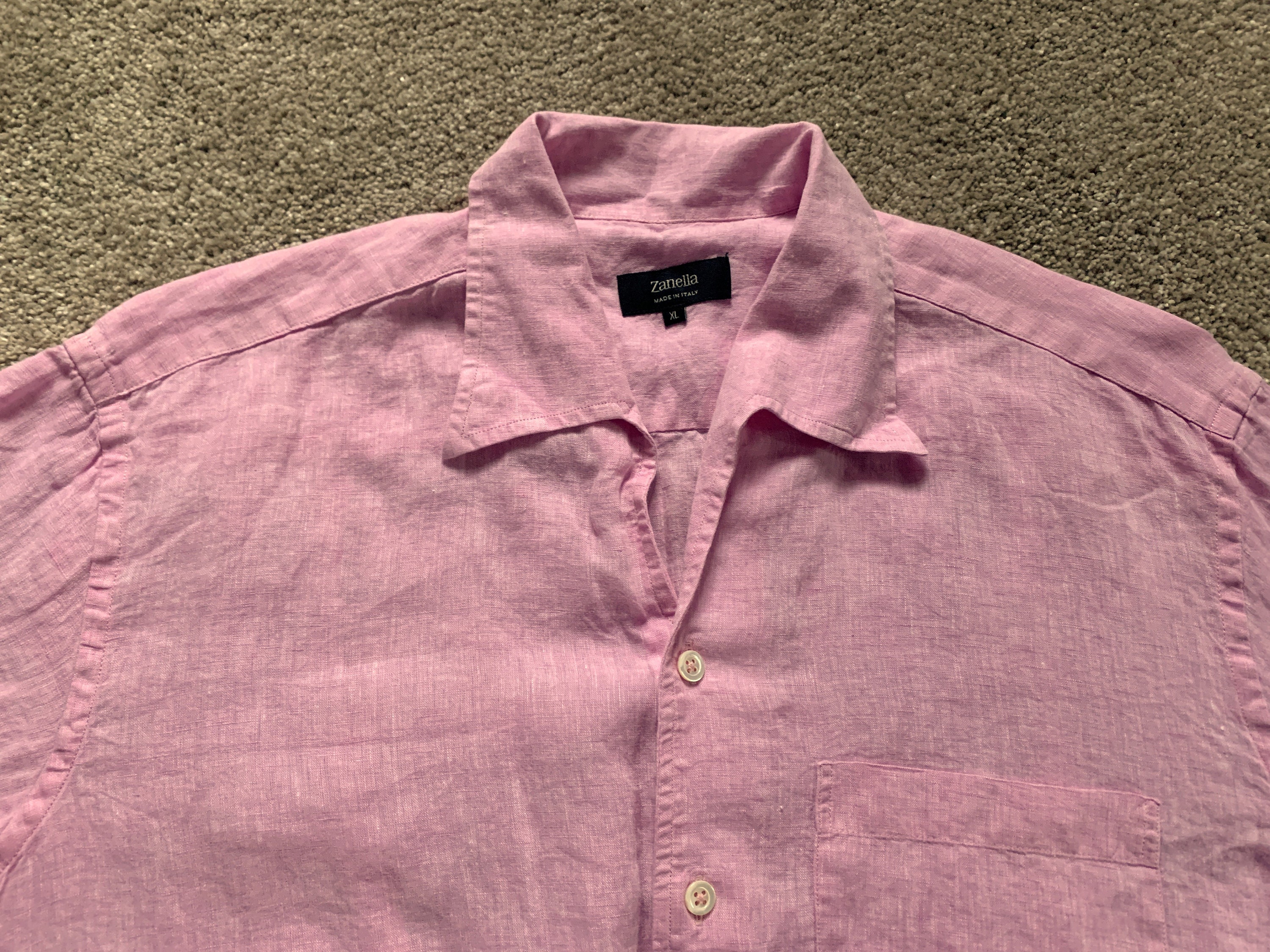Newer Vintage Zanella Pink Linen Shirt XL - Etsy