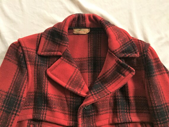 VIntage 40s The Bay Sportswear Red Black Plaid Mac