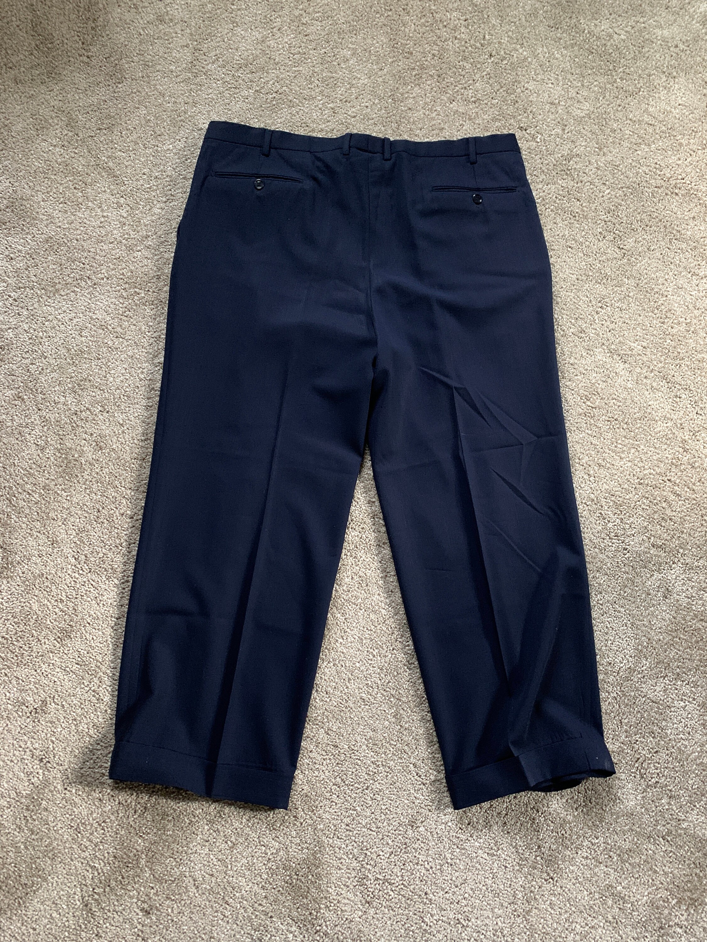 Vintage 80s 1989 Dated Ermenegildo Zegna Dark Blue Suit 46 Vintage 80s 1989 Dated Ermenegildo Zegna Dark Blue Suit 46