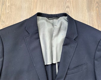 Newer Vintage Coppley Black Label Blue Patch Pocket Loro Piana Fabric Sport Coat 46T