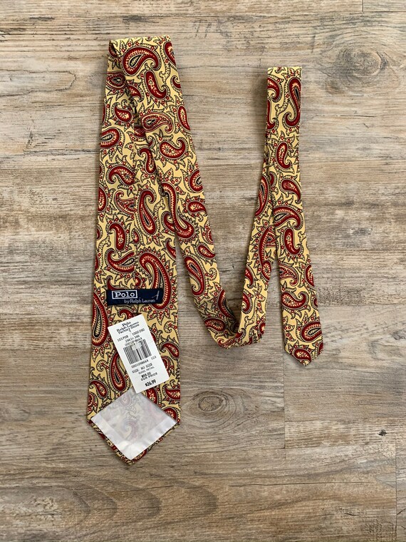 Deadstock Vintage Polo Ralph Lauren Yellow Red Paisley Tie - Etsy