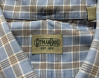 Chemise Gitman Bros. à Carreaux Couleurs Vives - Taille XL, Manches Longues, Excellent état