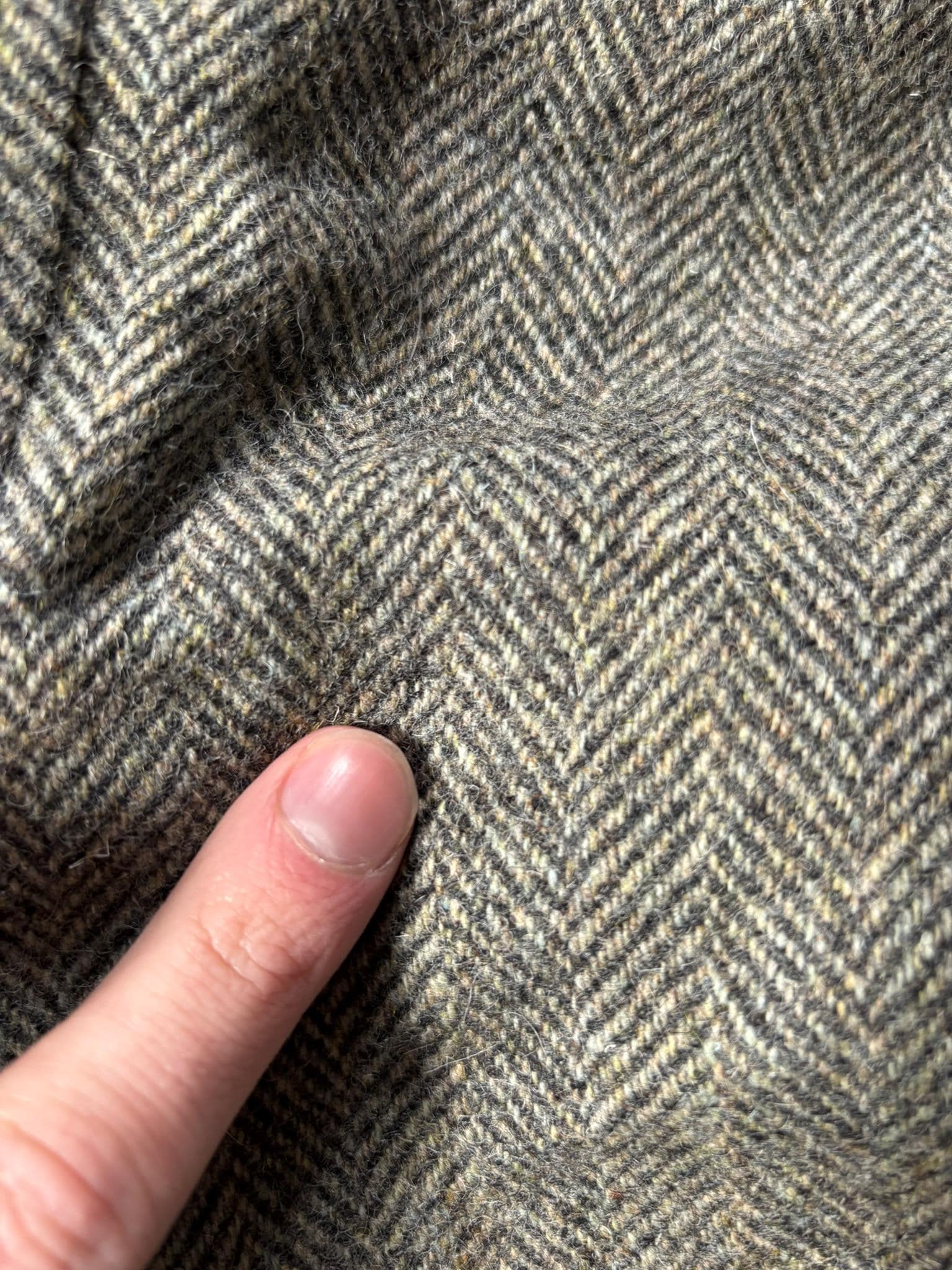 Vintage 70s Brooks Brothers Gray Herringbone 3 Roll 2 Tweed Sack