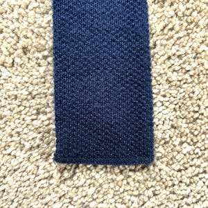 Vintage 80er Jahre Krawatte aus blauer Baumwolle