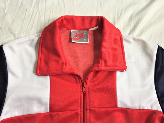 nike red blue and white jacket