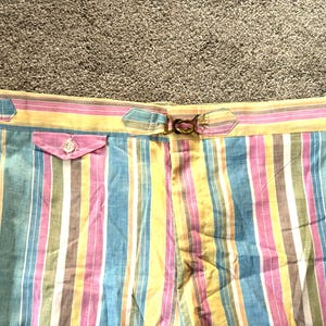 Deadstock Vintage 60s Hampton Pastel Striped Madras Shorts 36