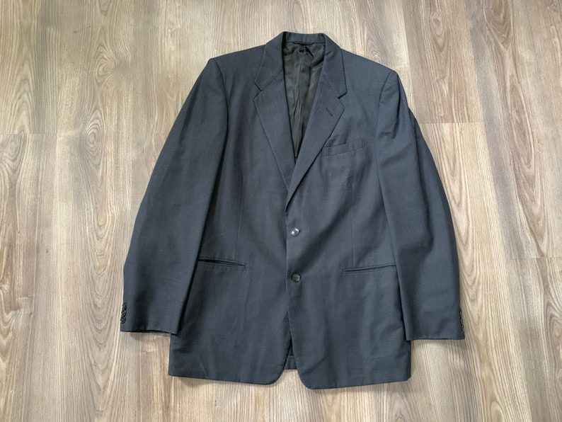 Vintage 50s DAKS Dark Blue Suit 39L 35x30