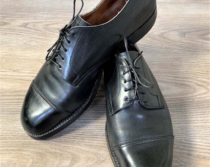 Vintage Edward Green Black Cap Toe Shoes 10E - Etsy