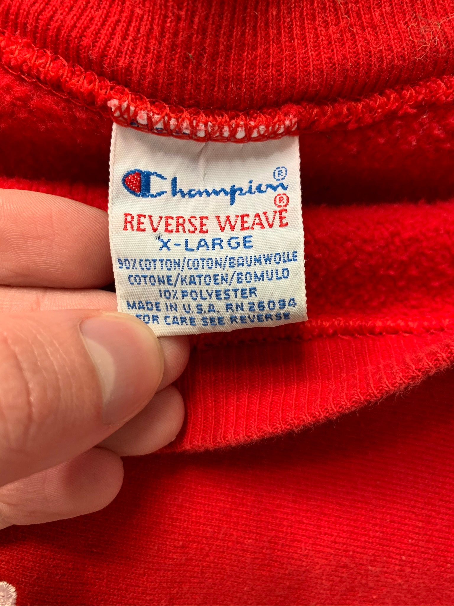 Vintage 90s Champion Reverse Weave Red Spellout Logo Vintage 90s Champion Reverse Weave Red Spellout Logo