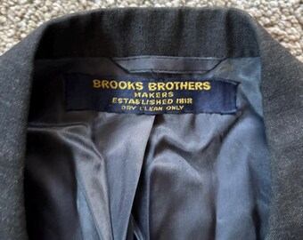 Vintage 70s Brooks Brothers Gray Worsted 3 Roll 2 Sack Suit 41 ML