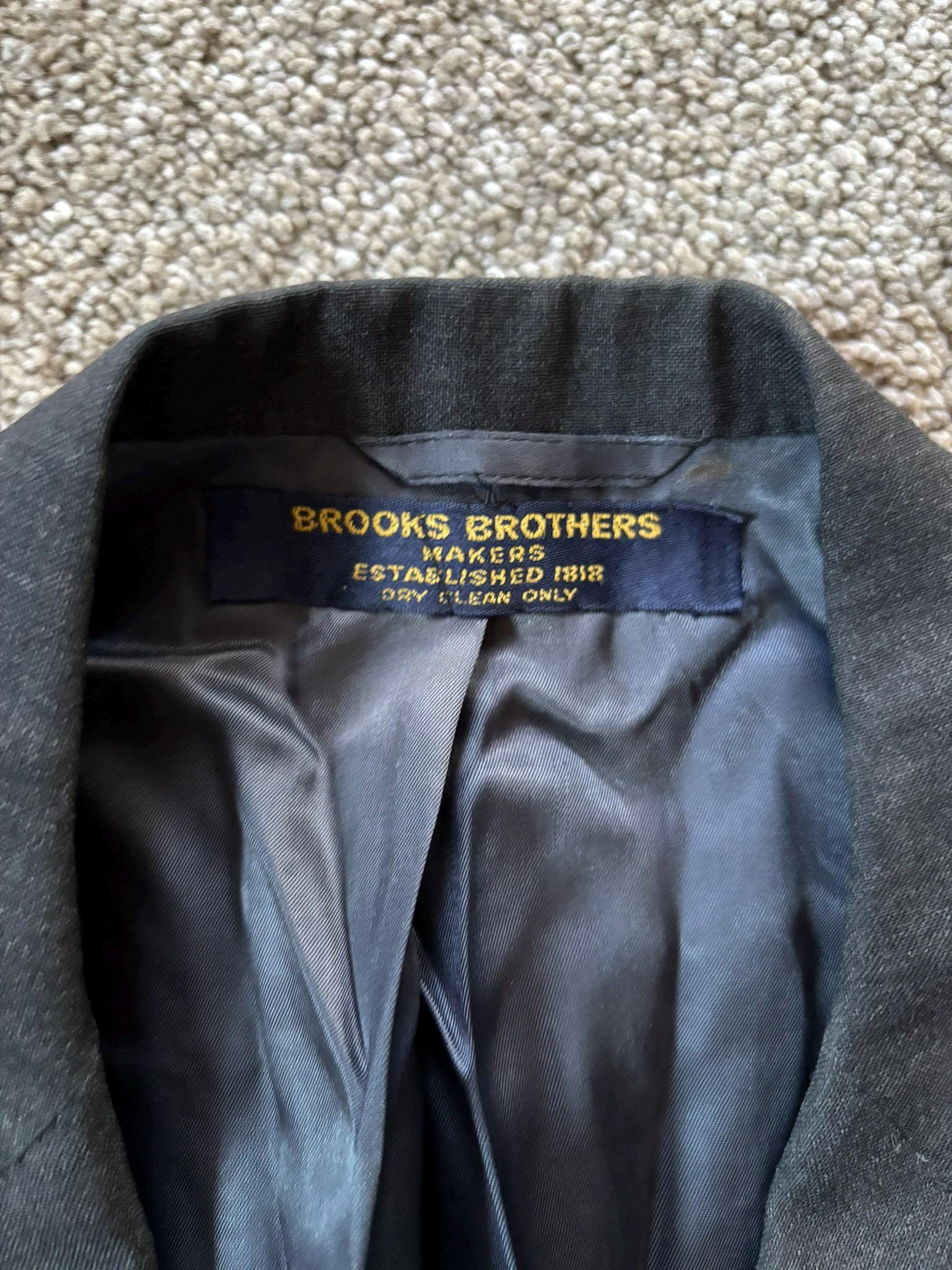 Vintage 70s Brooks Brothers Gray Worsted 3 Roll 2 Sack Suit 41 ML