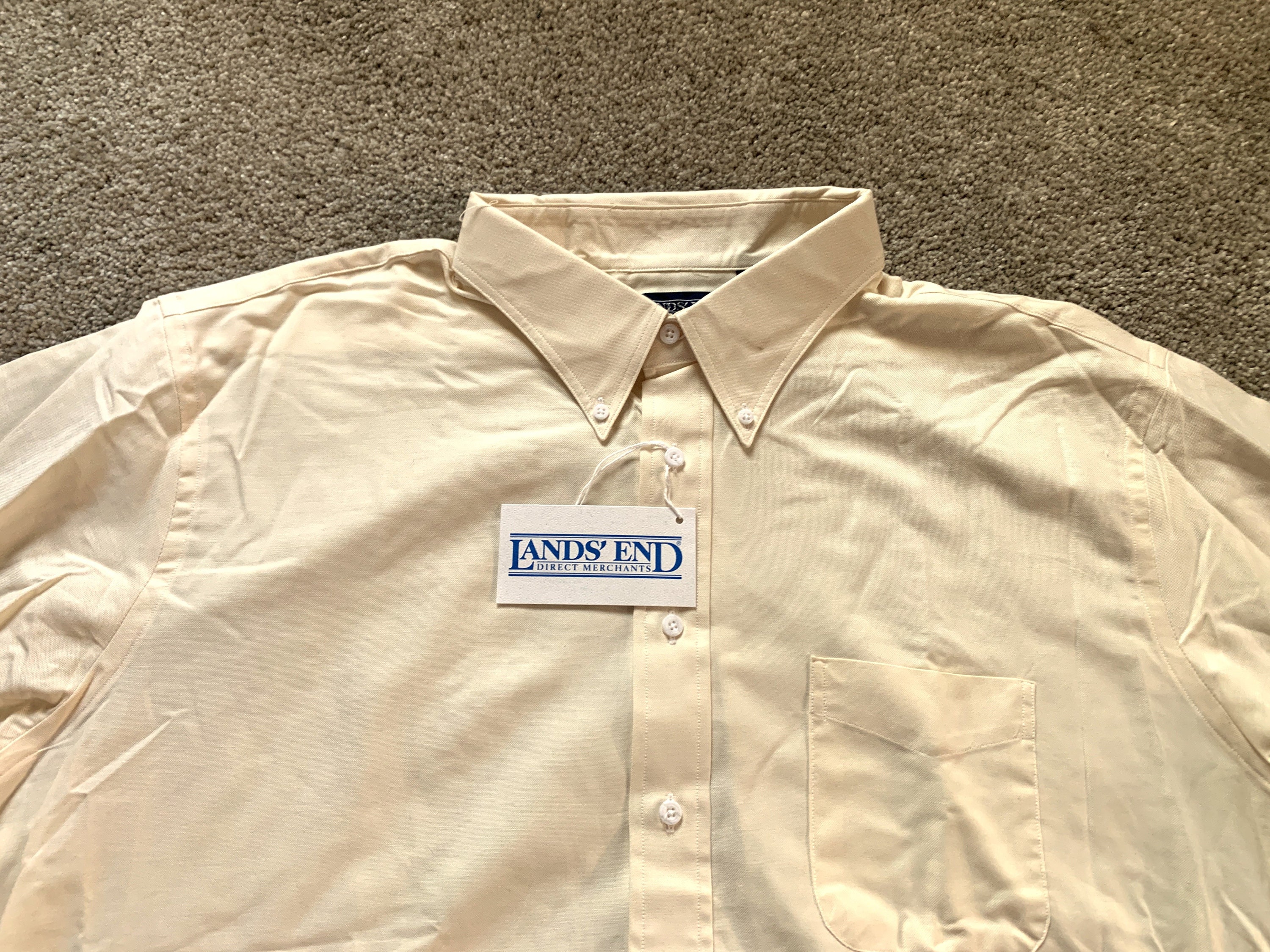 Deadstock Vintage 90s Land's End USA Made off White Oxford
