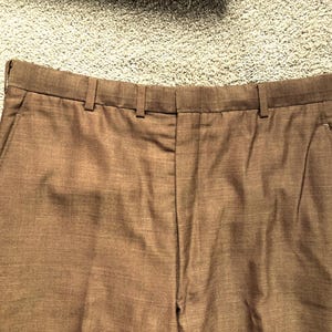Vintage 60s Dark Gold Sharkskin Slacks 34x31