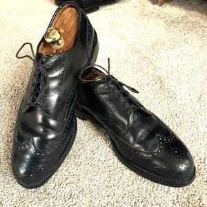 Vintage Allen Edmonds Auburn Black Wingtip Shoes 10.5E - Etsy