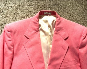 Vintage 80s Conrad Egan Pink Slubby Fleck Sport Coat 42R